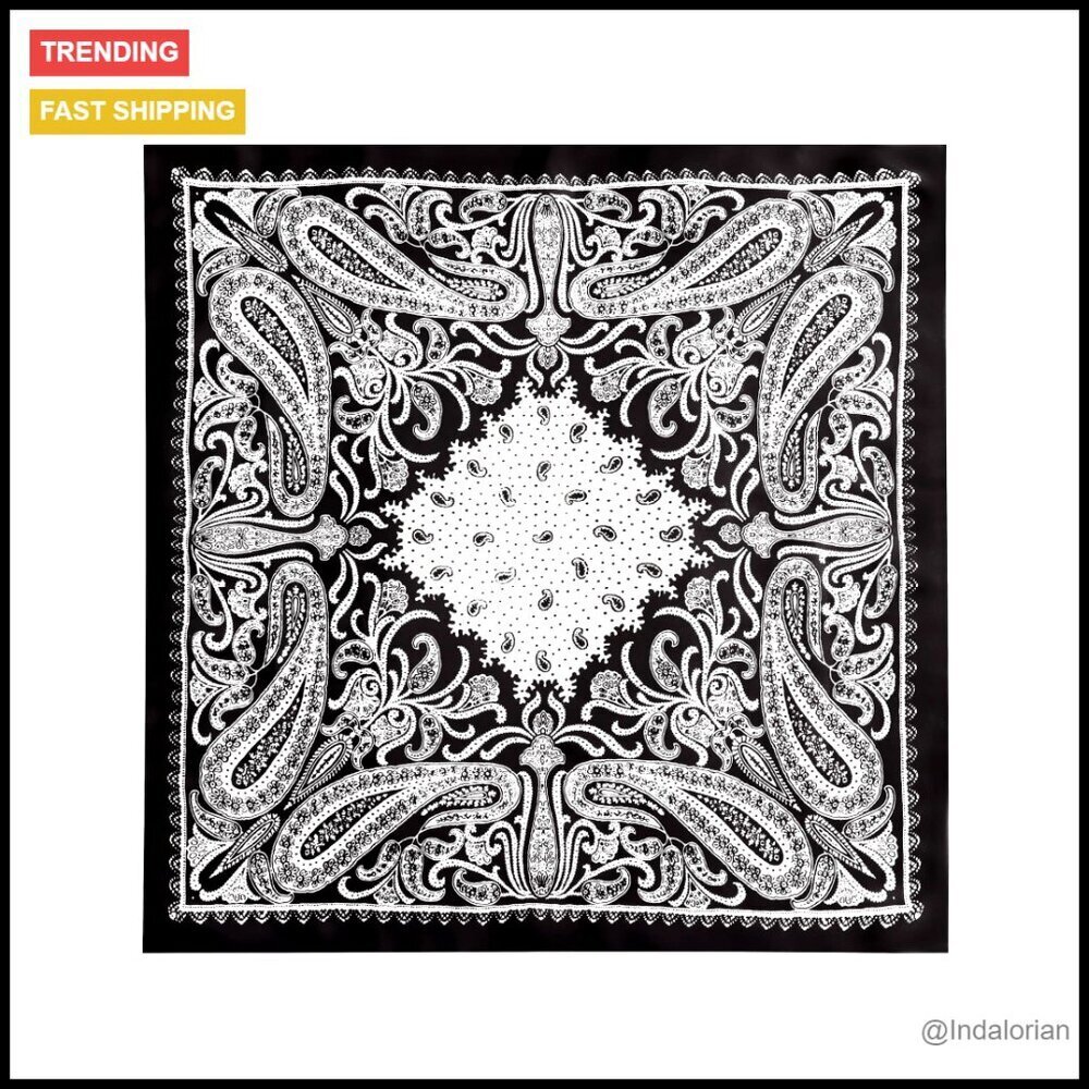 Vintage Paisley Satin Head Scarf Silk-Like Large Square Versatile Accessory